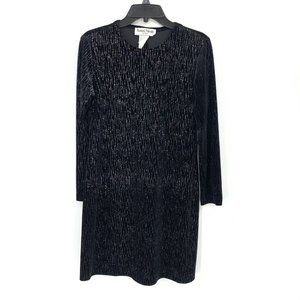 Ronnie Nicole by Ouida Black Velvet Glitter Dress Vtg 90s Long Sleeve Womens 6